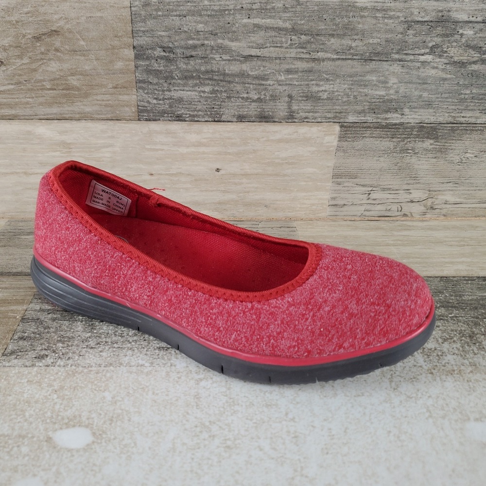 Propet TravelFit Womens Shoes Sz 6 M Red Heathered Mesh‎ Slip On Sneaker